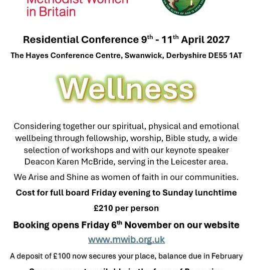 Swanwick Conference 9th-11th April 2027